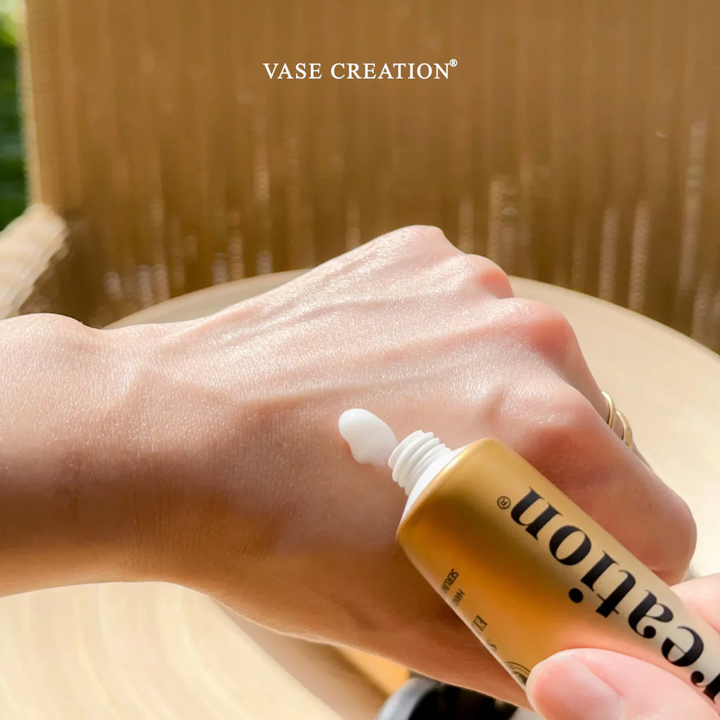 Vase Creation Australia Skin Elixir Serum Lotion texture on hands