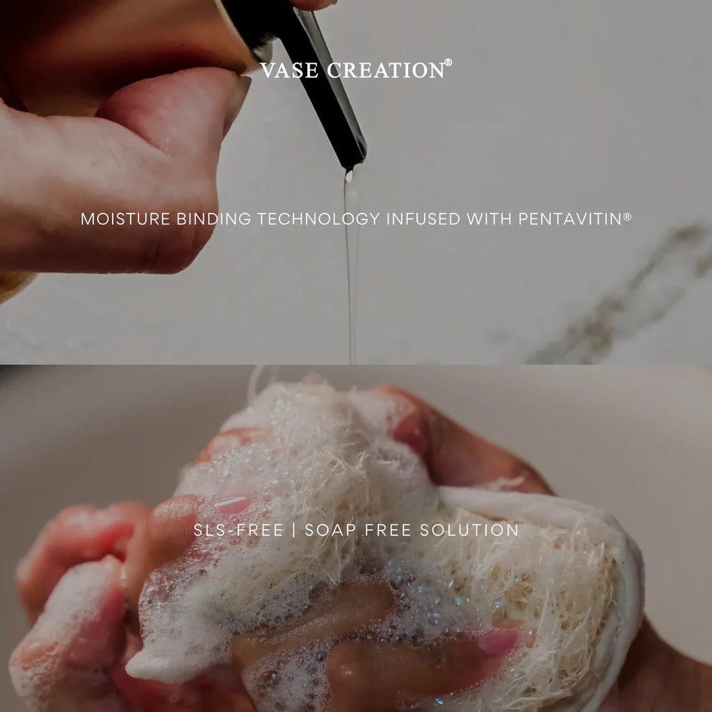 Vase Creation Australia Midnight Shikoku Shower Oil and loofah textures